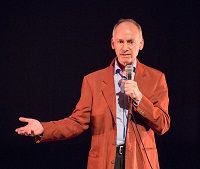 Jonathan Hollander, Founder/Artistic Director, Battery Dance Company, NY, moderating the Panel Discussion during 'Dancing Across Generations: Performance and Panel Discussion' cultural event presented by Embassy of India, Washington DC, in collaboration with Dakshina Dance Company, at Atlas Performing Arts Centre on October 29, 2015.