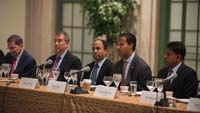 Defence Minister Shri Manohar Parrikar at the roundtable interaction organised by US-India Business Council with US Defence Industry representatives on August 30, 2016