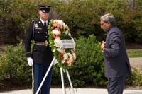 Defence Minister Shri Manohar Parrikar and US Secretary of Defense Dr Ashton Carter pay respects at the 911 Memorial at Pentagon on August 29, 2016.