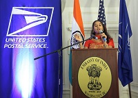 Invocation by Ms Krishnapriya Thirumala from Chinmaya Mission at the Diwali Celebration and Diwali Forever Stamp Dedication event hosted by the Embassy of India, Washington, DC, on November 18.