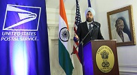 Ambassador Navtej Sarna addressing the gathering at the Diwali Celebration and Diwali Forever Stamp Dedication event hosted by the Embassy of India, Washington, DC, on November 18.