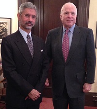 Ambassador Dr. S. Jaishankar meeting with Senator John McCain on January 27, 2014.