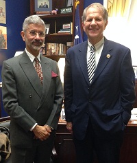 Ambassador Dr. S. Jaishankar meeting with House Foreign Affairs Committee Member, Congressman Ted Poe of Texas on January 28, 2014.