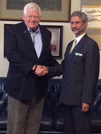 Ambassador Dr. S. Jaishankar meeting with Congressman Jim McDermott of Washington on January 9, 2014.