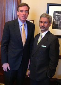 Ambassador Dr. S. Jaishankar meeting with Senator Mark Warner, Co-Chair of Senate India Caucus on January 9, 2014.