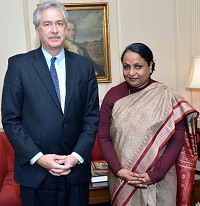 Foreign Secretary Sujatha Singh with Deputy Secretary of State William J. Burns at the US State Department on December 10, 2013. (Photo: US Dept of State)