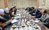 Foreign Secretary Sujatha Singh and U.S Secretary of State John F. Kerry at a delegation level meeting at the US State Department on December 10, 2013 . (Photo: US Dept of State)