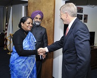 Foreign Secretary Sujatha Singh meeting with Daniel B. Poneman, Deputy Secretary of Energy in Washington, DC on December 9, 2013. (Photo: US Dept of Energy)
