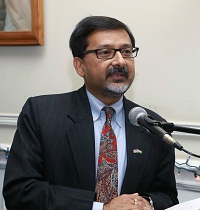 Minister Sudhakar Dalela welcoming the guests at the Hanukkah 2013 celebrations hosted by the Embassy on December 3.