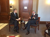 Ambassador Dr. S. Jaishankar meeting with Senator Roy Blunt of Missouri on January 13, 2014.