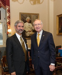 Ambassador Dr. S. Jaishankar meeting Senate Majority Leader Harry Reid on Jan. 14, 2014. (Photo courtesy: Senate Photography Studio)