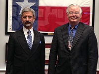 Ambassador Dr. S. Jaishankar with Congressman Joe Barton, Chairman Emeritus of House Committee on Energy and Commerce, on Jan. 15, 2014.