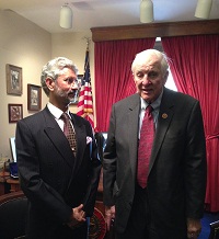 Ambassador Dr. S. Jaishankar meeting Congressman Sam Johnson of House Ways and Means Committee on January 16, 2014