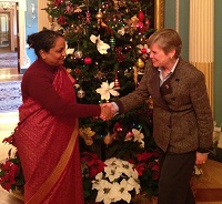 Foreign Secretary Sujatha Singh with Rose Gottemoeller, Acting Under Secretary for Arms Control and International Security in Washington, DC on December 11, 2013. (Photo: Embassy of India)