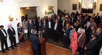 Ambassador Arun K. Singh addressing the gathering at his farewell reception hosted by the Embassy on September 21.