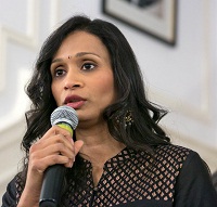 Director Rucha Humnabadkar at the cultural event 'For Here or To Go ? - Feature Film by Director Rucha Humnabadkar, presented by Embassy of India, Washington DC on November 20, 2015