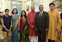 Ambassador Arun K. Singh and Dr. Maina Singh with the artists at the 'Eid-ul-Fitr' celebrations hosted at the Embassy Residence on July 31, 2016