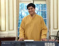 Mr. Adnan Massod playing the Keyboard at the 'Eid-ul-Fitr' celebrations hosted at the Embassy Residence on July 31, 2016.