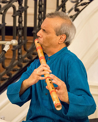 'Flute' Artist Deepak Ram performing during the 'Monsoon Melodies: A Themed Musical Presentation Celebrating Indian Monsoon' event at Embassy on August 3, 2015