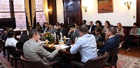 Interactive Q&A session during the briefing for the students of Global Policy Program, School of Advanced International Studies, Johns Hopkins University at Embassy of India, Washington DC on November 4, 2016