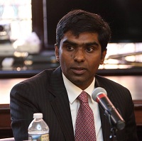 First Secretary (PIC) Satish Kumar Sivan welcoming the students of Global Policy Program, School of Advanced International Studies, Johns Hopkins University during the briefing at Embassy of India, Washington DC on November 4, 2016.