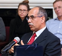 Air Attache Air Cmde. R G K Kapoor addressing the students of Global Policy Program, School of Advanced International Studies, Johns Hopkins University during the briefing at Embassy of India, Washington DC on November 4, 2016