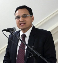 First Secretary Mr. Suneet Mehta emceeing the Discussion event 'India and Israel: A Growing Relationship', presented at Embassy of India, Washington, DC on February 29, 2016 by American University in association with Embassies of India and Israel.