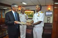 Presentation to Commanding Officer, Indian Naval Frigate Satpura.