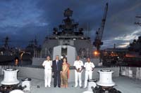 Ambassador Arun K. Singh Onboard Indian Naval Stealth Frigate INS Satpura participating in RIMAC 2016.