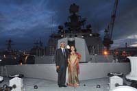 Ambassador Arun K. Singh Onboard Indian Naval Stealth Frigate INS Satpura participating in RIMAC 2016.