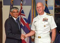Ambassador Arun K. Singh Meeting with Admiral Scott H Swift, Commander Pacific Fleet.