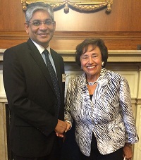 Ambassador Arun K. Singh meeting with Congresswoman Nita Lowey (New York), Ranking Member- House Committee on Appropriations on July 28, 2015