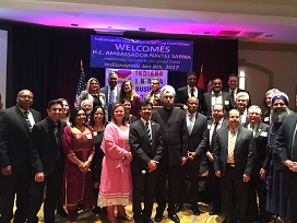 Ambassador Navtej Sarna welcomed by Indian American Community of Indiana in Indianapolis Jan 8, 2016