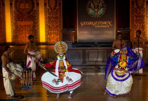 Kathakali Dance Performance "Narakasura Vadham" (The killing of Narakasura) by Prabal Gupta and Kalamandalam group on India @ 70 Celebrations at Gaston Hall, Georgetown University, Washington DC on November 20, 2017