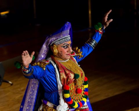 Kathakali Dance Performance "Narakasura Vadham" (The killing of Narakasura) by Prabal Gupta and Kalamandalam group on India @ 70 Celebrations at Gaston Hall, Georgetown University, Washington DC on November 20, 2017