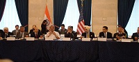 Defence Minister Manohar Parrikar participated at a Luncheon with industry representatives, organized by US India Business Council, in association with FICCI and CII, on December 9, 2015 in Washington DC.