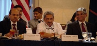 Defence Minister Manohar Parrikar participated at a Luncheon with industry representatives, organized by US India Business Council, in association with FICCI and CII, on December 9, 2015 in Washington DC.