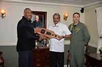 Defence Minister Manohar Parrikar at USS Dwight D. Eisenhower on December 10, 2015.