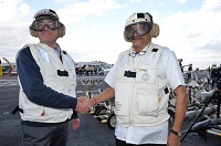 Defence Minister Manohar Parrikar and U.S. Defense Secretary Ash Carter at the USS Dwight D. Eisenhower on December 10, 2015.