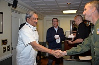 Defence Minister Manohar Parrikar visit to USS Dwight D. Eisenhower on December 10, 2015.
