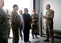 Ambassador Arun K. Singh visited the Underwater Special Equipment Storage Facility during the Indo - US Special Forces Exercise Vajra Prahar at Joint Base Lewis McChord