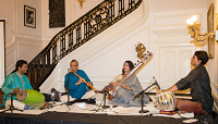 'Monsoon Melodies' Artists Alif Laila , Deepak Ram, Vijay Ganesh and Anirudh Changkakoti performing during the 'Monsoon Melodies: A Themed Musical Presentation Celebrating Indian Monsoon' event