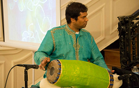 'Mridangam' Artist Vijay Ganesh performing during the 'Monsoon Melodies: A Themed Musical Presentation Celebrating Indian Monsoon' event at Embassy on August 3, 2015.