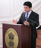 Attache Y. K. Batra anchoring the cultural event 'An Evening of Soul Stirring Ghazals by Sudhir Narain', presented by the Embassy of India, Washington, DC, on November 4.