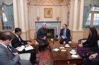 Photo 1 of Ambassador Navtej Sarna presenting copy of his credentials