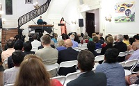 Reena Esmail (vocals) and Payton MacDonald (on Marimba) during the "New World Raga: Communicating Across Musical Cultures' cultural event presented by Embassy of India, Washington DC on April 22.