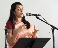 Reena Esmail performing songs during the cultural event "'New World Raga' - Communicating Across Musical Cultures" presented by Embassy of India, Washington DC on April 22.