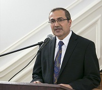 Minister N.K. Mishra anchoring the Pravasi Bhartiya Divas celebration, hosted at the Embassy on January 8, 2016.