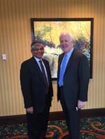 Ambassador Arun K. Singh meeting with Senator John Cornyn (R-TX), Senate Majority Whip and Co-Chair India Caucus at Republican National Convention, Cleveland (July 19, 2016).
