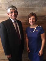 Ambassador Arun K. Singh meeting with Congresswoman Suzanne Bonamici (D-OR) at Democratic National Convention, Philadelphia (July 26, 2016)